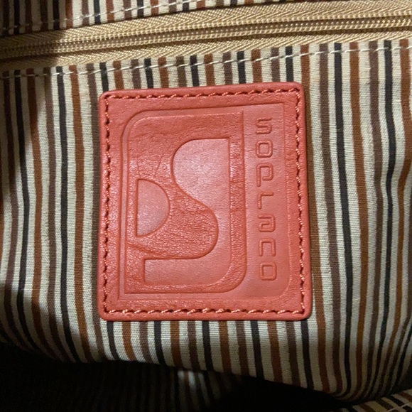 Soprano Ladies Pebble Leather Purse Handbag Satchel Burnt Orange and Dust Bag - Picture 15 of 15